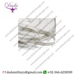 Pale Silver Chevron Pattern Narrow Gold Bullion Braid Trim
