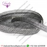 dark Silver Morrow Braid Geometric  Pattern Bullion Braid Trim