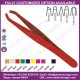 RED COATED EYEBROW TWEEZERS, CURVED TWEEZER,STAINLESS STEEL TWEEZER