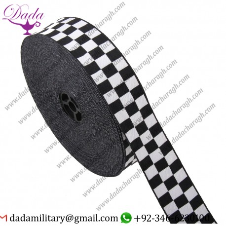 White and Black Cap Ribbon braid