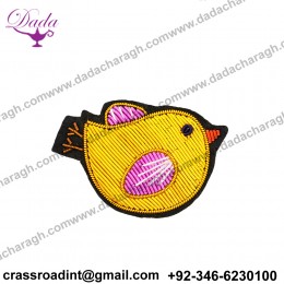 China Bullion Wire Hand Embroidery Sparrow brooch
