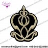 Crown 2 Hand-Embroidered Appliques. 3x2.5 Inches Gold Renaissance Bullion Patch