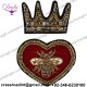 Crown Bee Heart Embroidery Badges Handmade India Silk Wire Patch Brooch Beaded Diamond Embroidered Applique Sewing