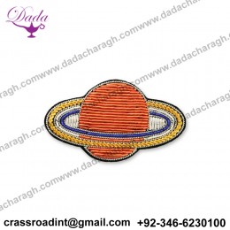 Custom Desigh Planet Embroidery Patch Fancy Patches Brooch Pins For Clothing