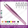 TWEEZERS STAINLESS STEEL FROSTED GLITTER SERIES  PINK SLANT TIP  BEST FOR EYEBROW  INGROWN HAIR  PRECISION TWEEZER
