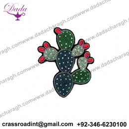 Embroidered Prickly Pear Brooch