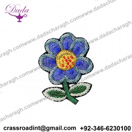 Embroidery India silk pin on patch bluesunflower brooch badge patches for clothing parches termoadhesivos para