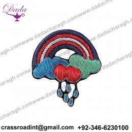 Embroidery india silk pin on patch rainbowcloud brooch badge patches for clothes parches termoadhesivos para ropa for clothes