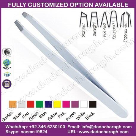 WHITE COLOR TWEEZER,FAVORITES COMPARE EYEBROW TWEEZER STAINLESS STEEL TWEEZER SKY
