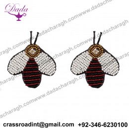 Fabric Accessories Handmade Bee Patch-Maroon