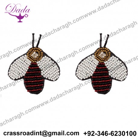 Fabric Accessories Handmade Bee Patch-Maroon