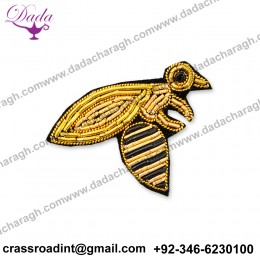 fashion animals cute bee brooches - hand embroidered bullion wire