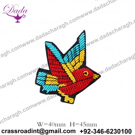 Indian silk hand-embroidered brooch pin creative fun simple kingfisher badge