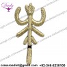 Large, Hand-Beaded Applique. Black & Iridescent motif
