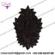 Large, Hand-Beaded Applique. Black & Iridescent
