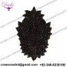 Large, Hand-Beaded Applique. Black & Iridescent