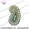 Peacock Blue Color Patch Embroidered bota Applique Dresses Decor sew on Sarees Suits Applique DIY