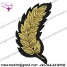 Professional Factory Customized Fashionable Bag Decoration Bullion Wire Leaf Shape Embroidery Badges