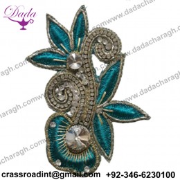 Rama Color Embroidery Neck Iron-On Applique Patches, Decorative Patches for Clothes, Jackets, Kurtis, Blouse, Saree
