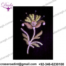 Zari brooch hand embroidery brooch badges Bullion wire fashion jacket Indian embroidered