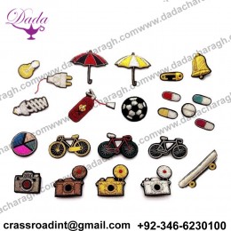 DIY High quality 3D Hand embroidered badges Bar tableware, FOOD, Drink, Armband applique for Coat Trousers Bag Brooch