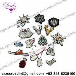 DIY High quality 3D Hand embroidered badges Skiing supplies, hat, sock, snowflake Armband applique for Coat Trousers