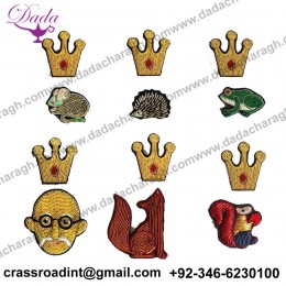 DIY New High quality 3D Hand embroidered badges Animals and crowns applique for Coat Trousers Bag
