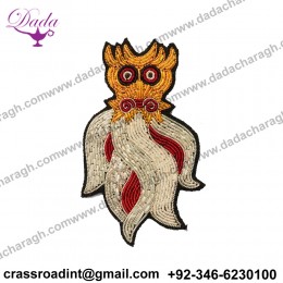 Dragon Head Fashion Applique Brooch Patch Beaded Applique Accessories Dress Appliques Motif Handcrafted Applique