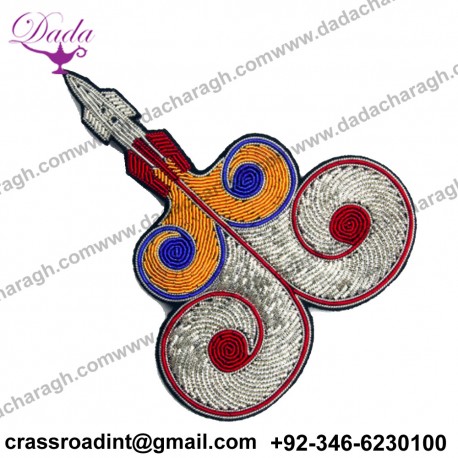 Rocket Bullion Wire Brooch Pin Hand Embroidery Brooch Badges Bullion Wire Fashion Jacket Indian China Embroidered Patches