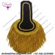 Gold Bullion Wire Fringe Shoulder Boards On Black Fabric, ceremonial, military, uniform