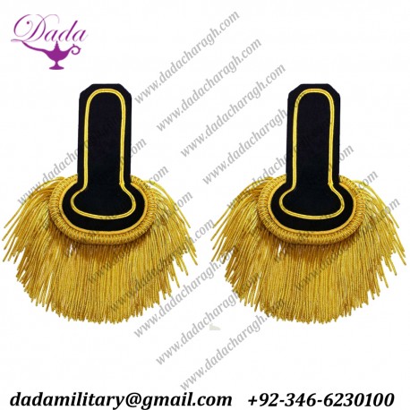 Uniform Shoulder Epaulette Black And Gold, Marching Band Epaulette, Fringe Epaulette