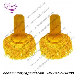 Gold Yellow Silk Fringe Shoulder board Marching Band With Button Hole