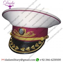 Ukraine Army General Visor White Hat