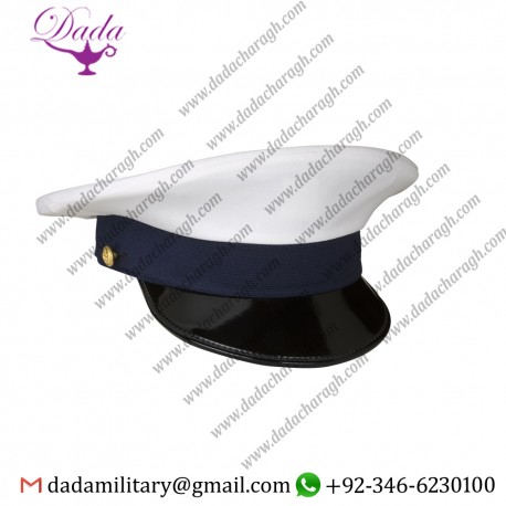 White Cap Coast Guard Lieutenant Commander Untrimmed Cap