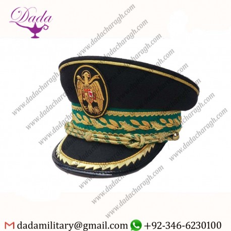 Hand Embroidery Spanish Franco Police Commissioners Visor Hat Peaked Cap Badge Reproduction