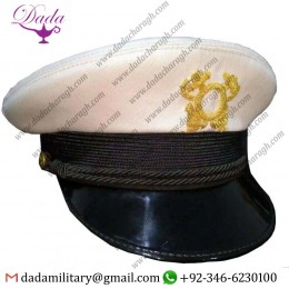 Skipper's Hat, White Top Captain's Hat, Yachting Hat