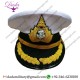 Hand Embroidery Royal Thai Navy Marine Officer Captain White Cap