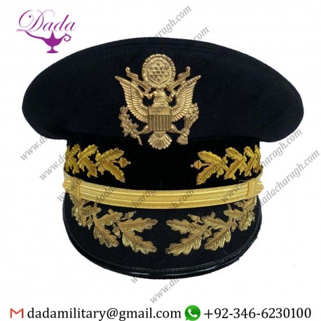 Military Cap American Army Military General Officer Class A Parade Visor Hat Cap