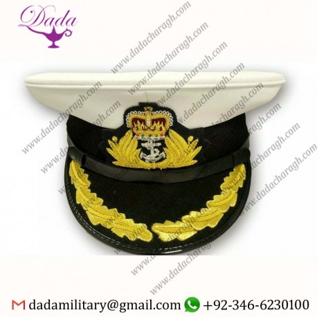 Hand Embroidery Royal Navy Commanders Frame Cap All Sizes Available