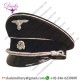 Black Visor Cap With White Pipping, SS Cap German Allgemeine SS Officers Cap