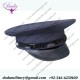 Black leather Strap military visor cap
