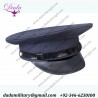 Black leather Strap military visor cap