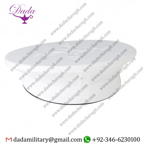 Officer’s Marine Corps White Vinyl Cover (Rag) With Quatrefoil