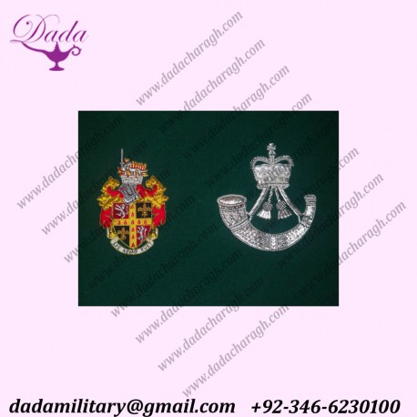 Custom Hand Embroidered wire Bullion Crest