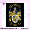 Custom Embroidered Bullion Crest Gold , Silver Wire Family Crest Coat of Arms