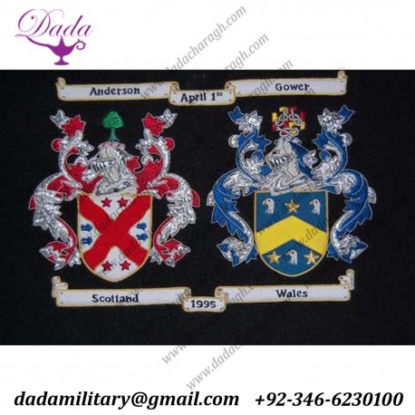 Scotland hand embroidery family crest