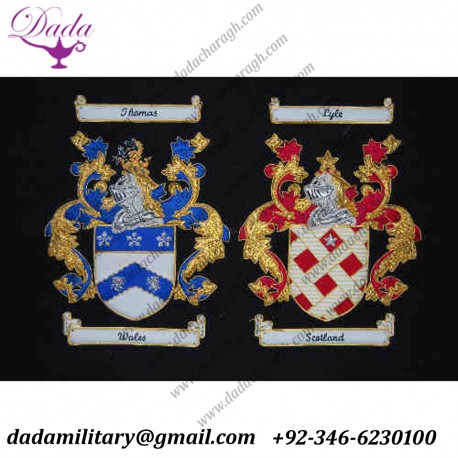 Thomas wales family crest embroidery coat of arms
