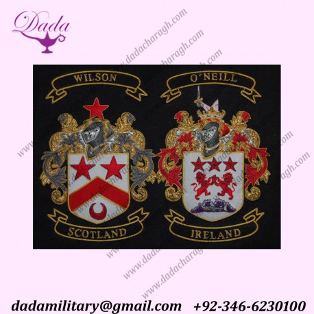 Embroidered Bullion wire Blazer Badges family crests