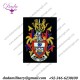 Embroidered family crests for blazers