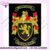 Hand Embroidered Heraldry Crests Patches, Family Crests with gold and silver Bullion Wire, Coat of Arms